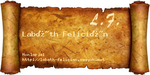 Labáth Felicián névjegykártya